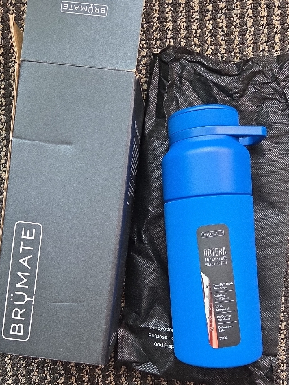 BrüMate Rotera Touch-Free Water Bottle - Blue